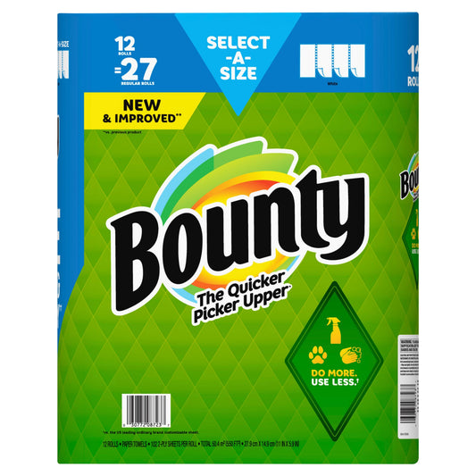 Bounty Select-A-Size Paper Towels, 12 ct./102 Sheets - White