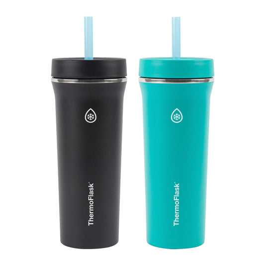 Thermoflask 32 oz. Tumbler, 2 pk. - Black/TealGrey