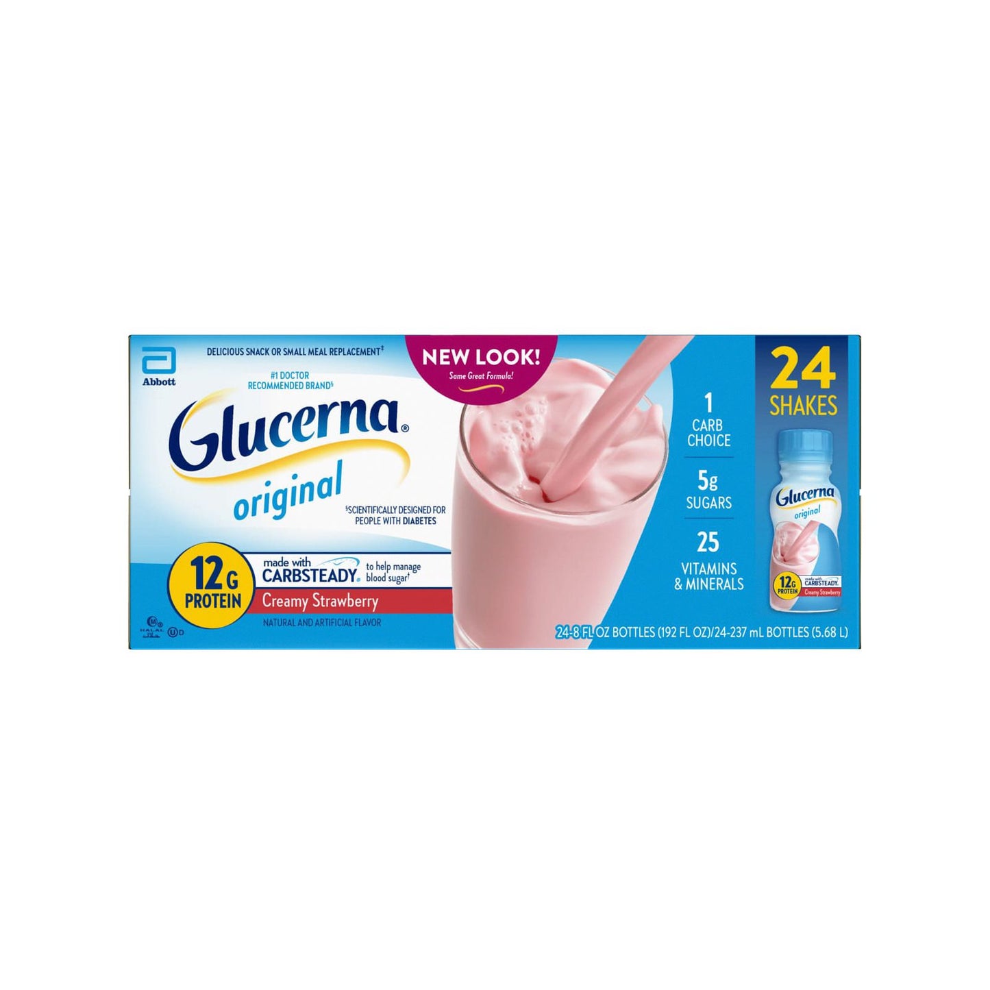 Glucerna Original Creamy Strawberry Nutritional Shake, 24 ct./8 fl. oz.