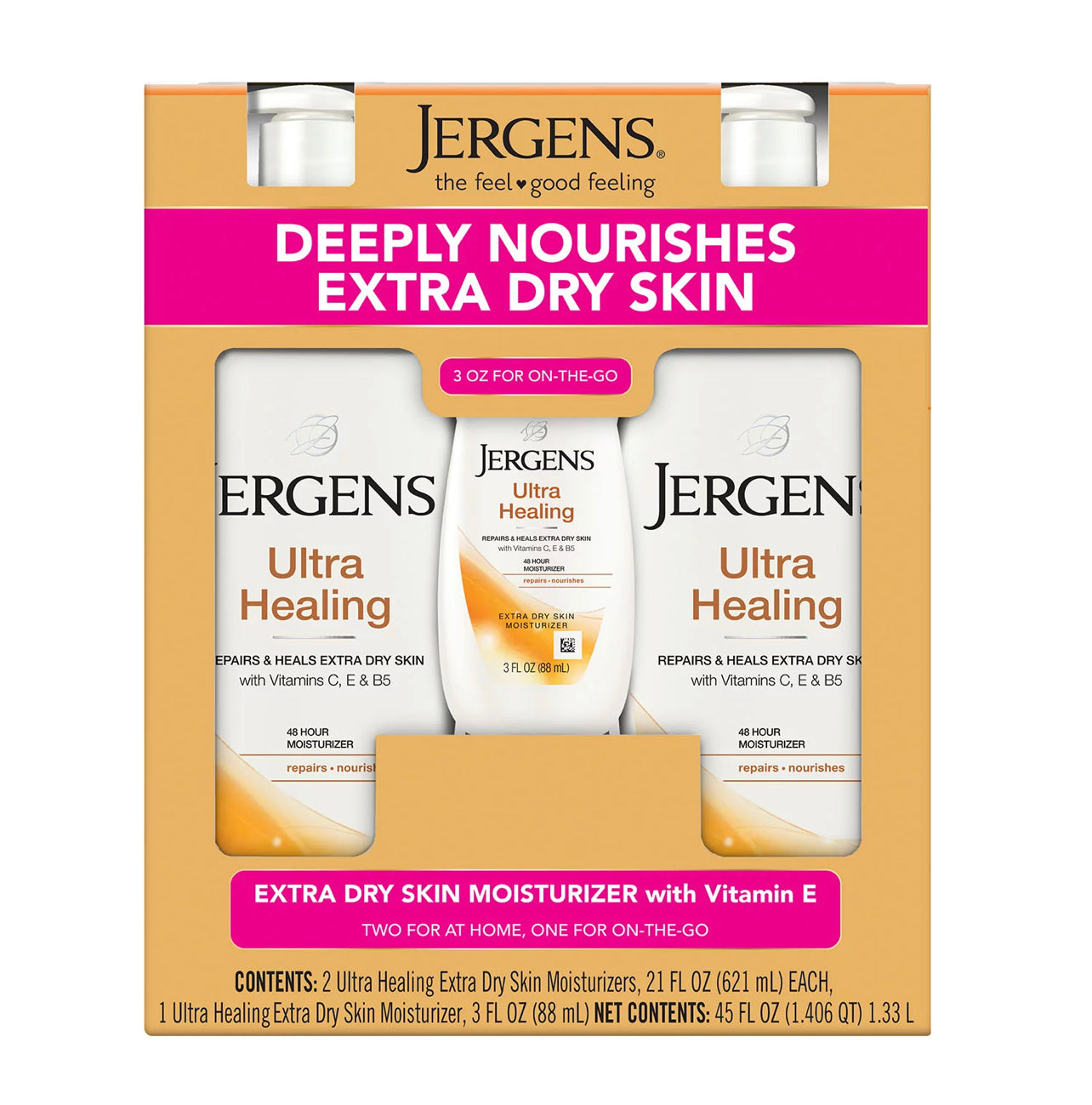 Jergens Ultra Healing Extra Dry Skin Moisturizer (21 fl. oz., 2 pk. + 3 oz.)